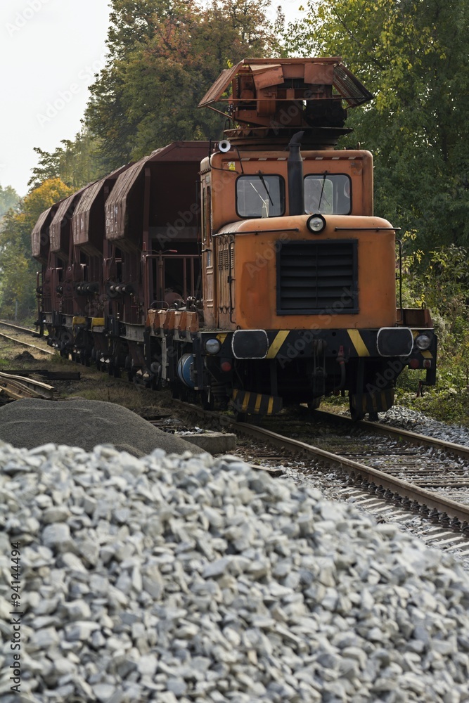 Freight train standing at the station Freight train standing at the station