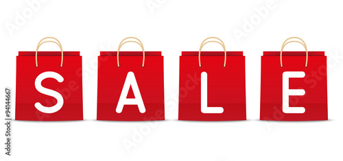 Red paper shopping bags for Your design