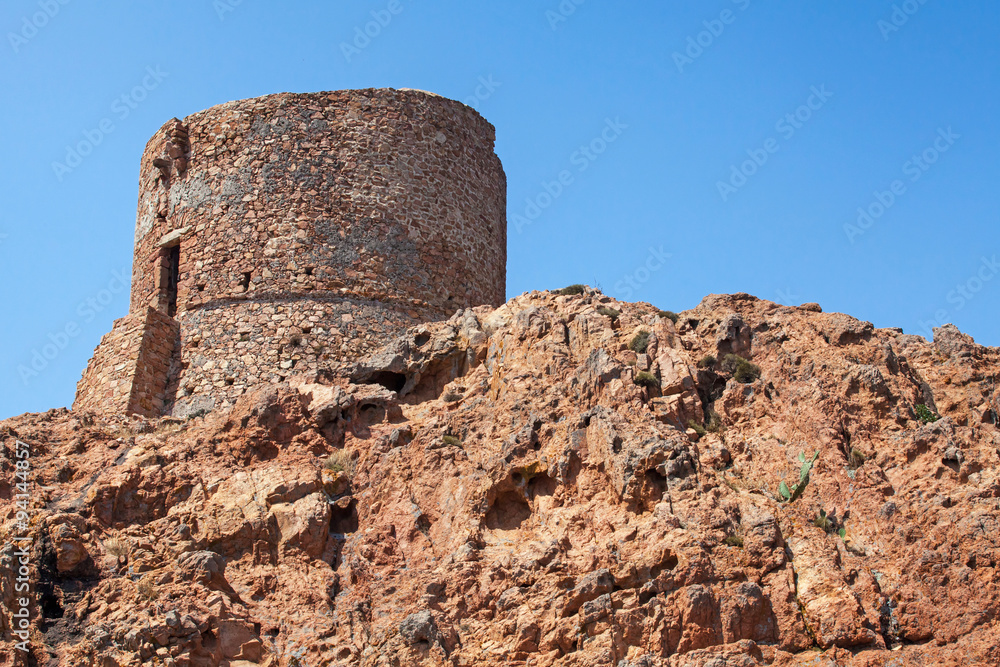 Ancient Genoese tower on Capo Rosso, Piana