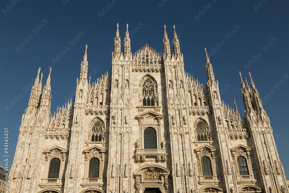 the gothic duomo or Milan Cathedral dedicated to St. Mary of the Nativity, Milan, Italy