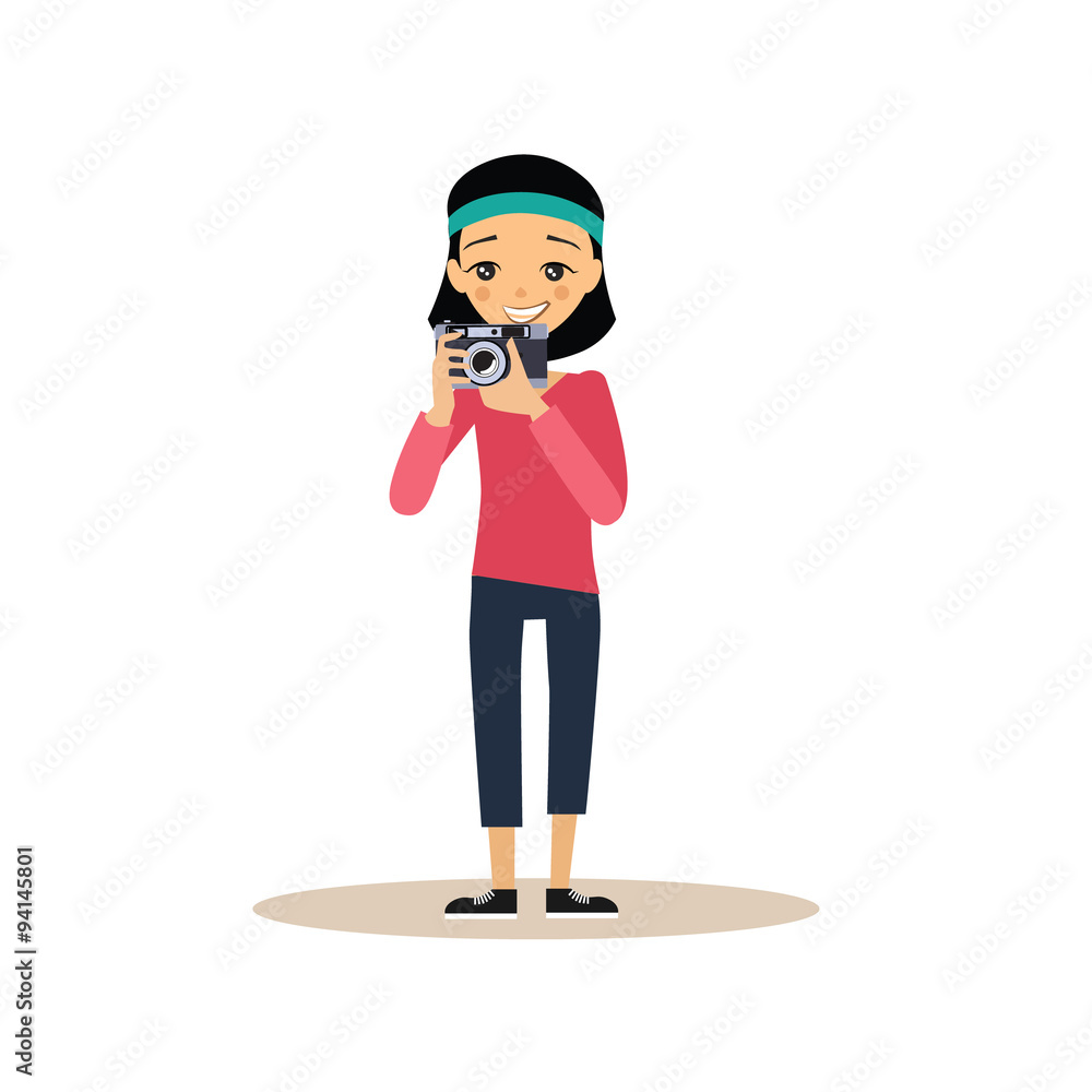 Vector Photographer in Flat Style Vector Photographer in Flat Style