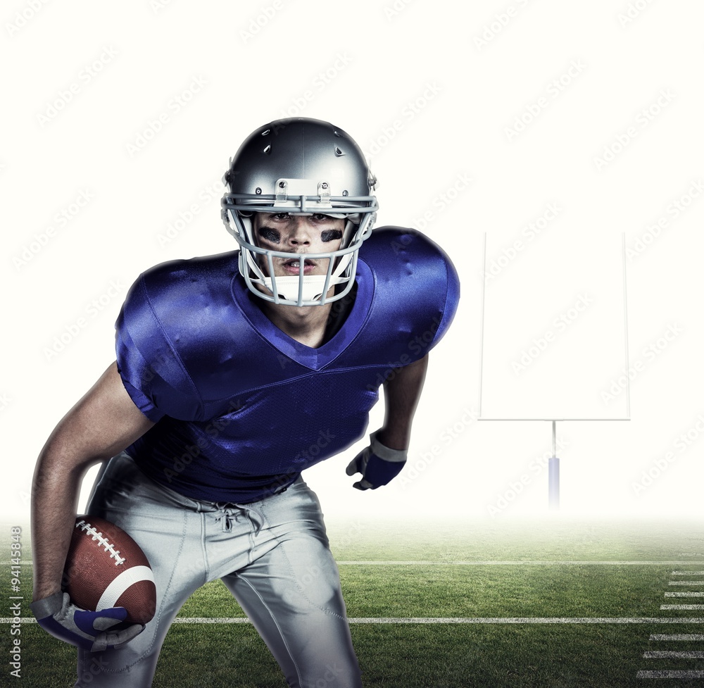 American football player looking at camera American football player looking at camera