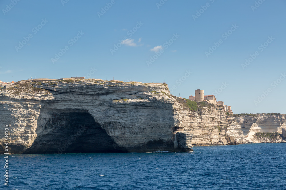 Cave in the white cliffs below Bonifacio in south Corsica