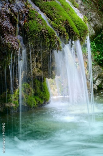 The beautiful waterfall in forest  spring  long exposure