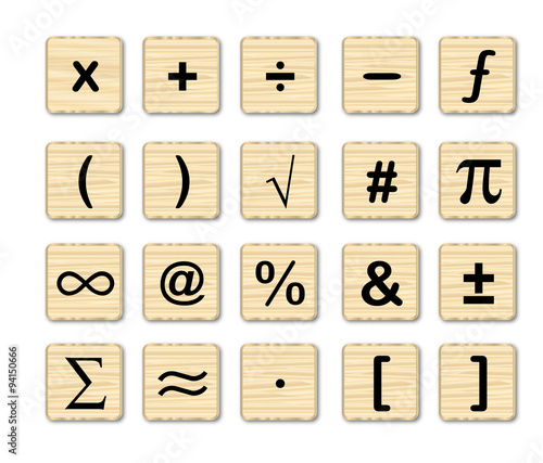 Wooden Math Symbols