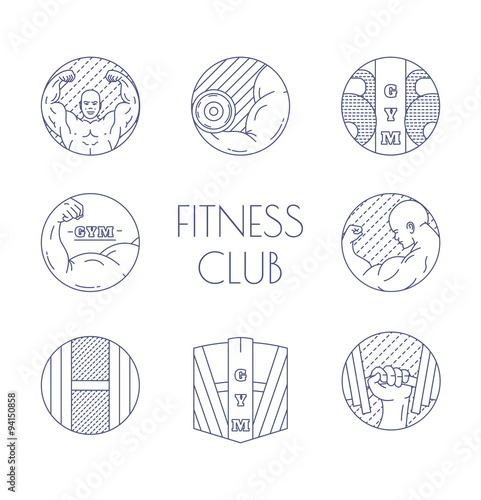 thin line of fitness icons © fighterfrancevna