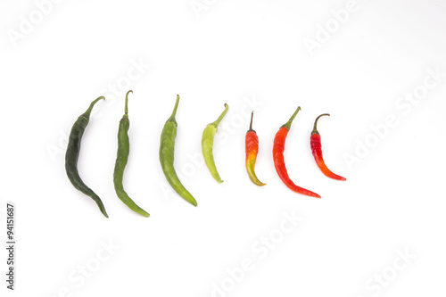 Chili peppers isolated on white background..