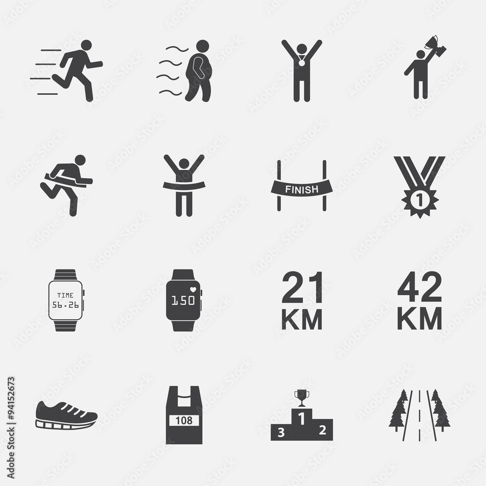 human run icons set.vector. human run icons set.vector.