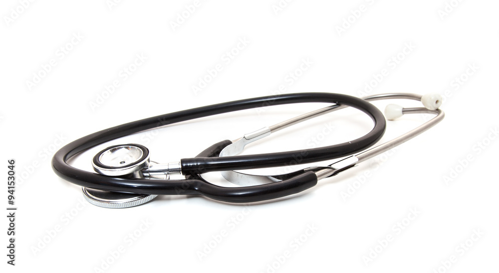 Standard stethoscope on white background Standard stethoscope on white background