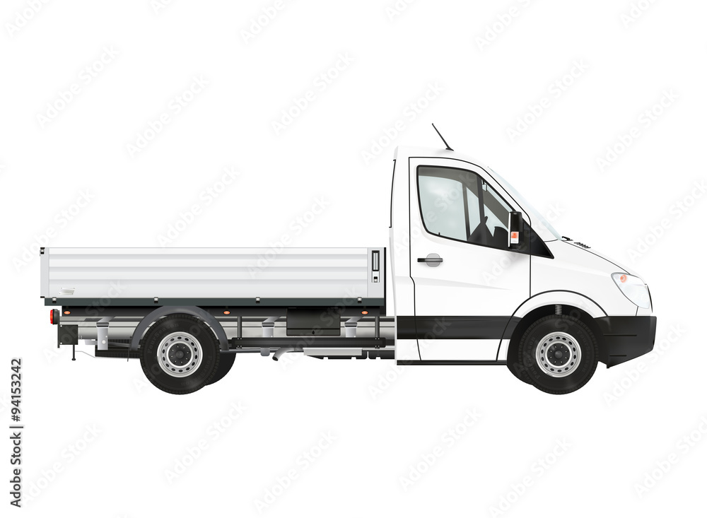 Modern truck on the white background. Raster illustration.