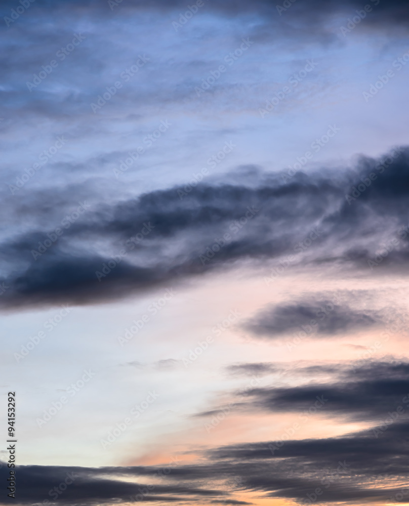 Abstract dramatic twilight sky background