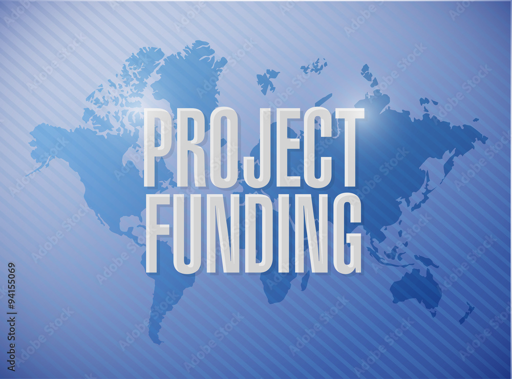 Project Funding world map sign concept