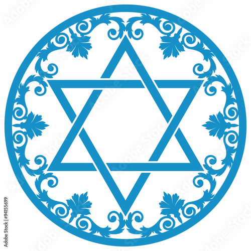 Circular floral Magen David design.