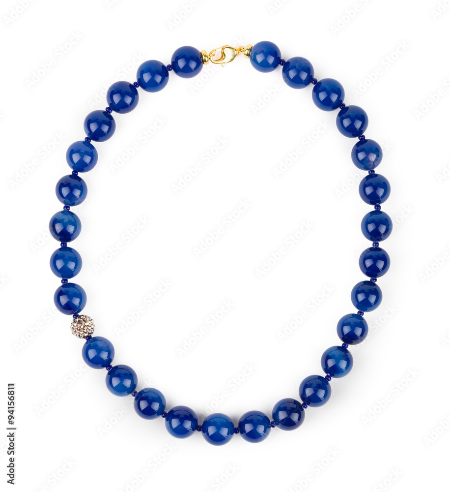 Dark blue chalcedony necklace. Dark blue chalcedony necklace.