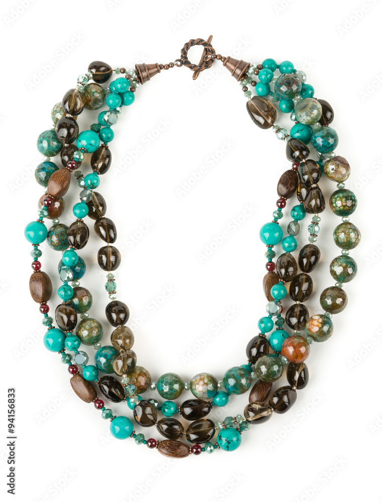 A calaite, topaz and chalcedony necklace A calaite, topaz and chalcedony necklace