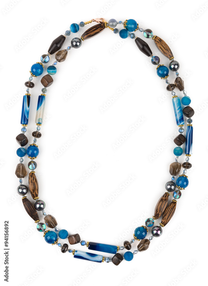 Obraz premium Necklace of topaz and chalcedony.