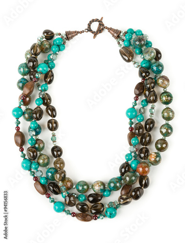 A calaite, topaz and chalcedony necklace