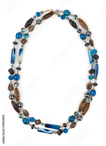 Necklace of topaz and chalcedony.