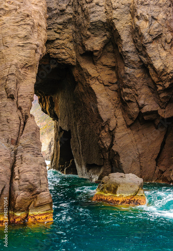 Picturesque arch rock of Aeolian islands, Italy.