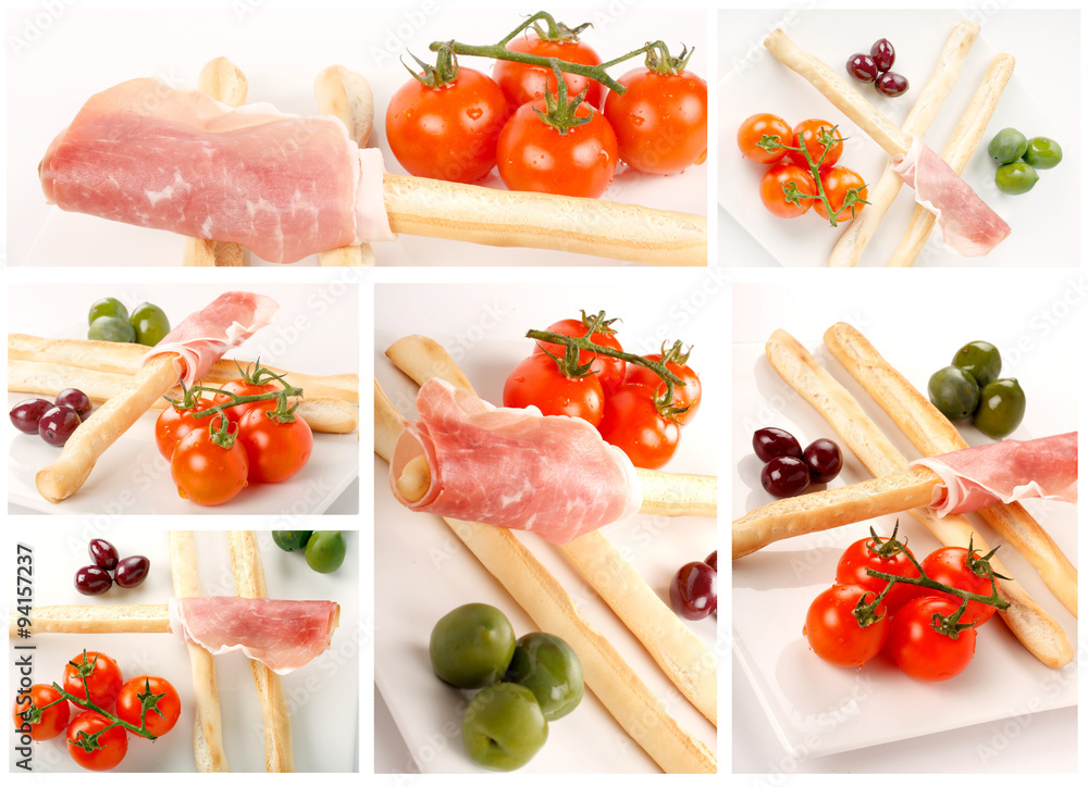 Grissini con Prosciutto e pomodori Grissini con Prosciutto e pomodori