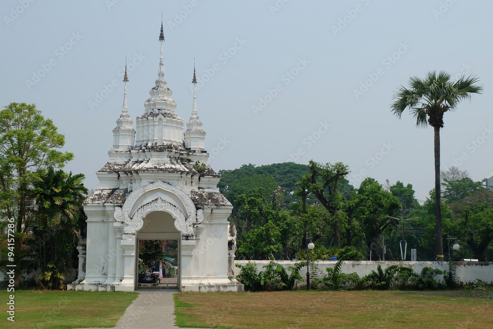 gate of Wat Suan Dok is thai temple in chiang mai, thailand