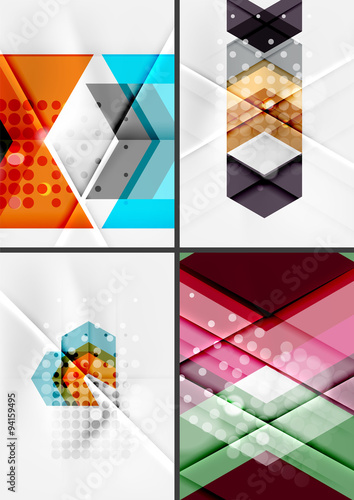 Set of angle and straight lines design abstract backgrounds