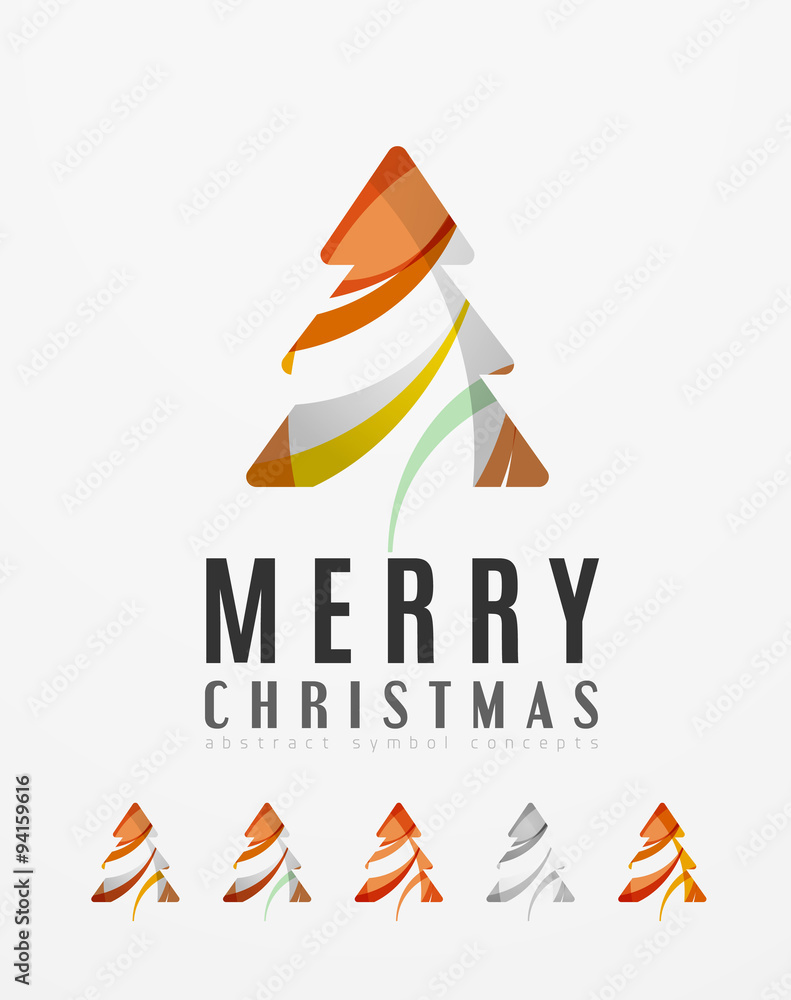 Set of abstract Christmas Tree Icons, business logo concepts Set of abstract Christmas Tree Icons, business logo concepts