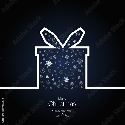 Weihnachtsgeschenk mit Schneeflocken Blau