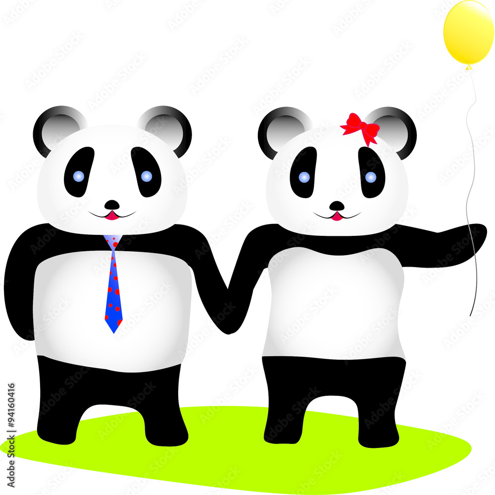 Obraz premium Panda Couple