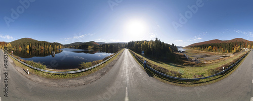 Panoramic autumn landscape in the Harz Mountains  Lower Saxony  Germany.