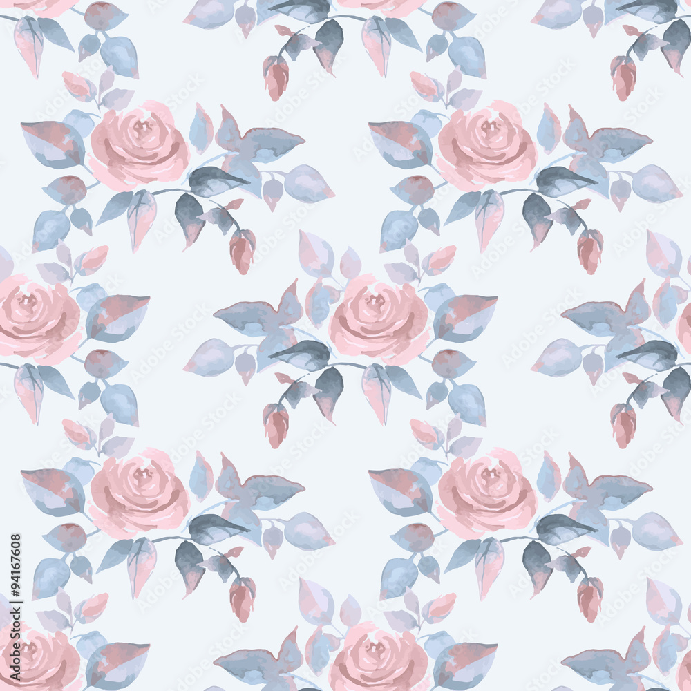 Background with beautiful roses. Seamless pattern 62 in vector