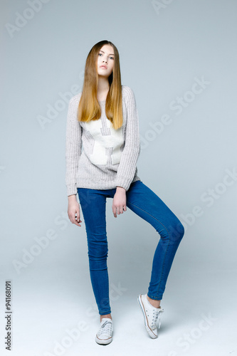 Fashion photo of young magnificent woman