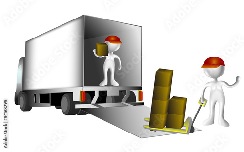 Camion con monigotes trabajadores 2