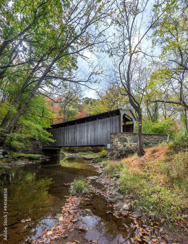 Covered Bridge in Pennsylvania during Autumn