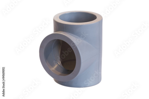 Gray drain pipes from PVC photo