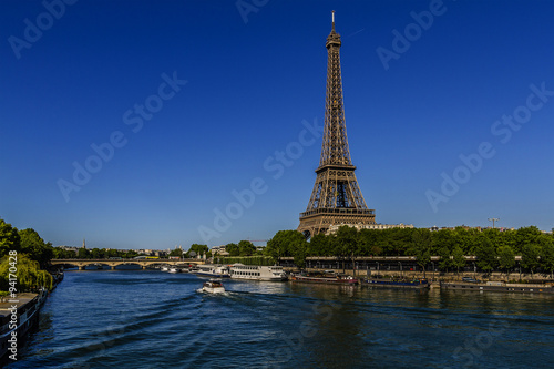 Tour Eiffel  Eiffel Tower   Champ de Mars in Paris  France.