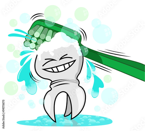vector winking happy smiling tooth