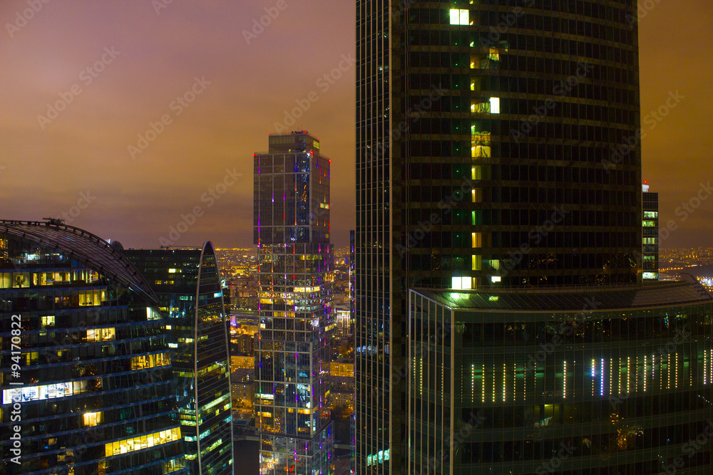 Fototapeta premium Landscape Moscow city, Moscow, Russia