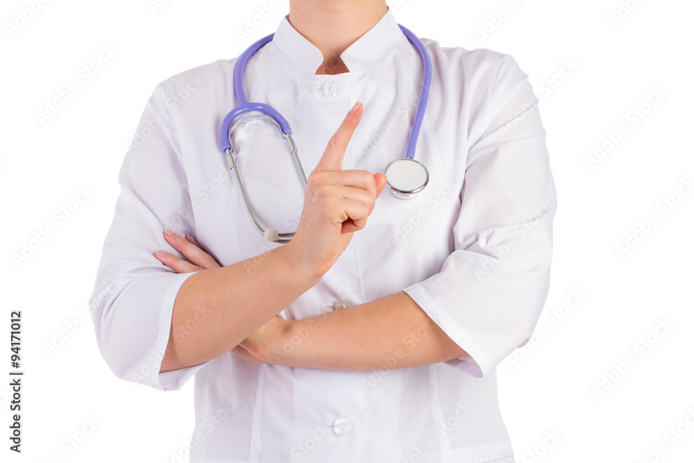 The doctor warns, index finger The doctor warns, index finger