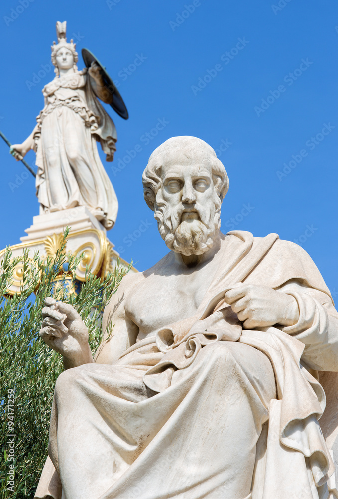 Athens - The statue of Plato in front of National Academy building