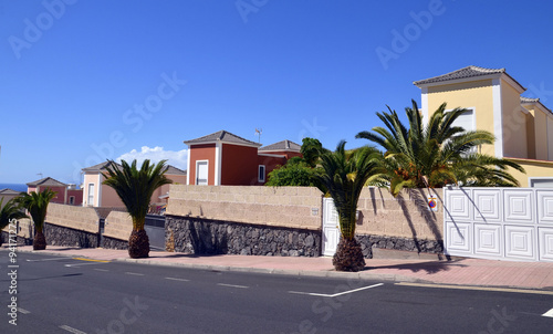 Street in Costa Adeje,Tenerife,Canary Islands.