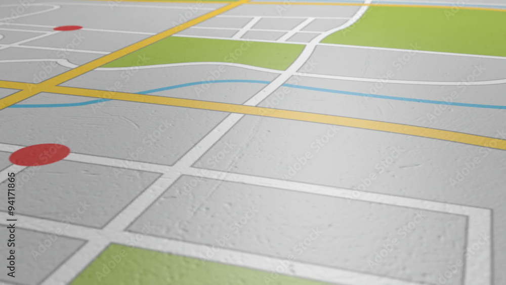 A perspective slow pan of a realistic vector gps map Stock Video ...