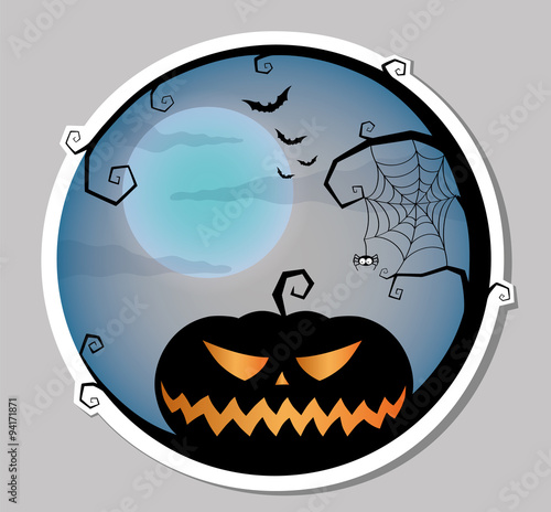 Kreis Halloween Kuerbis