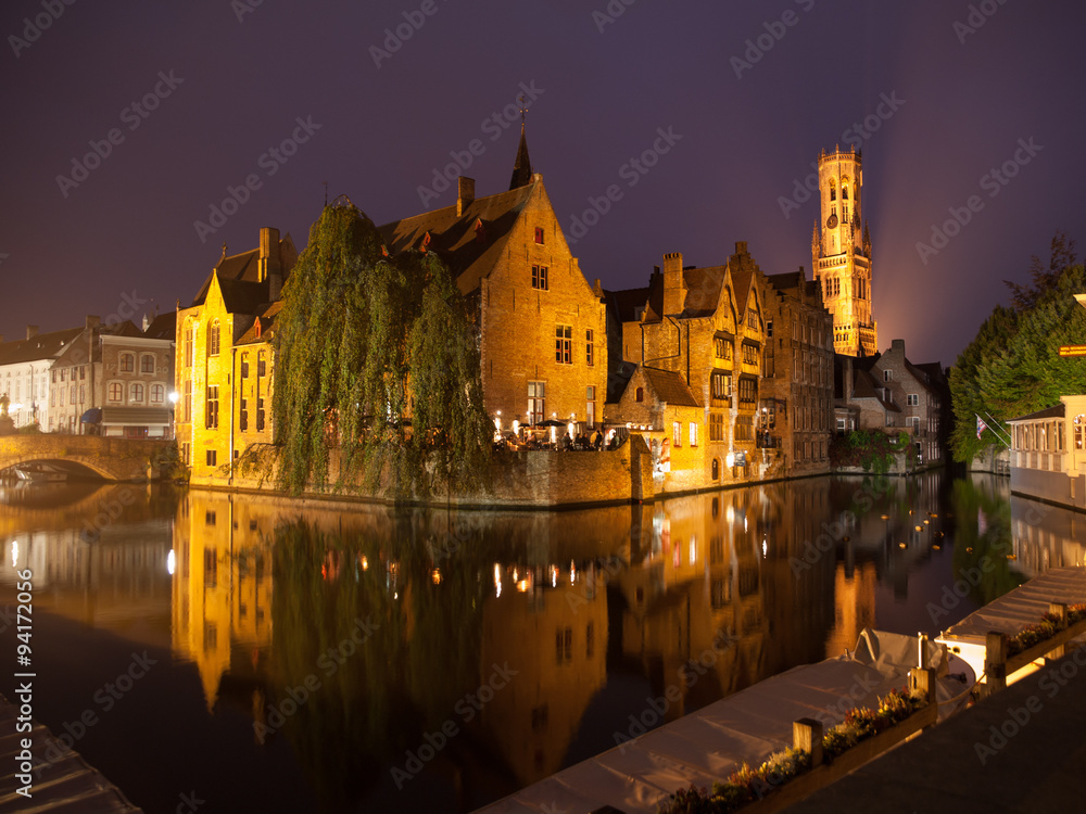 Obraz premium Bruges at night