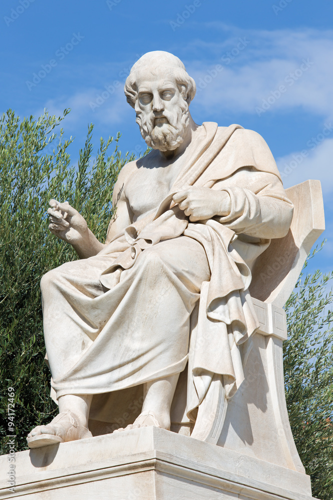 Athens - The statue of Plato in front of National Academy