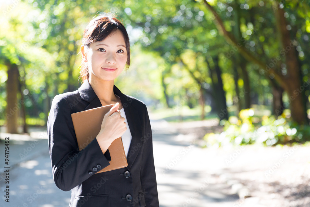 asian businesswoman in the park asian businesswoman in the park