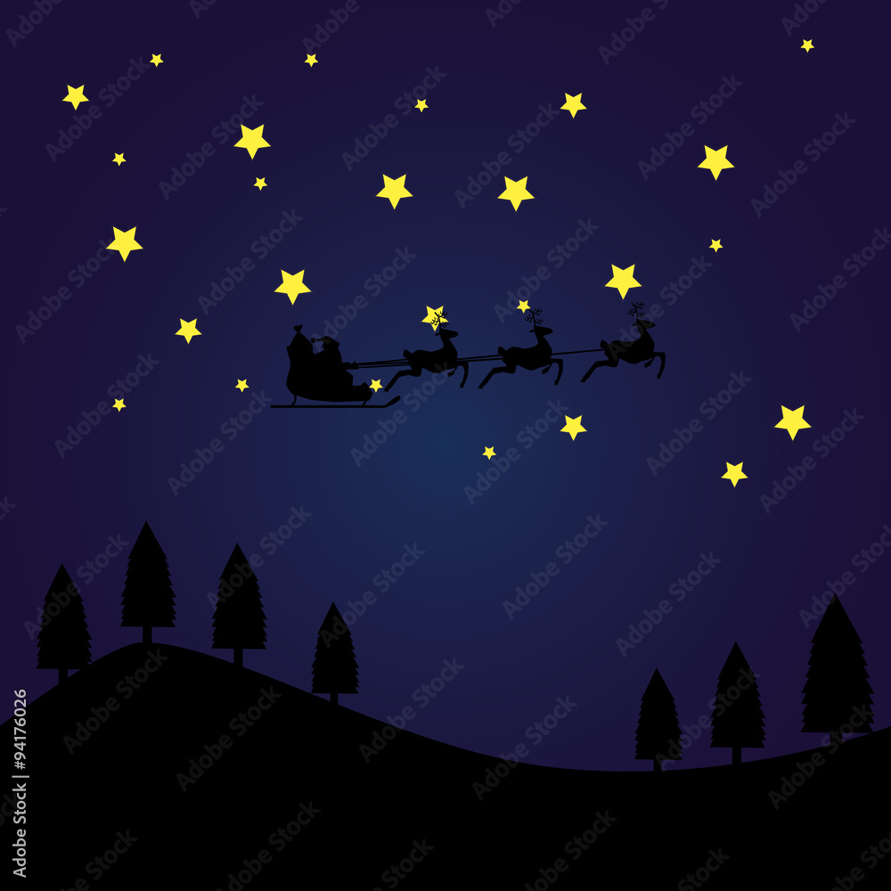 background silhouette of Santa Claus