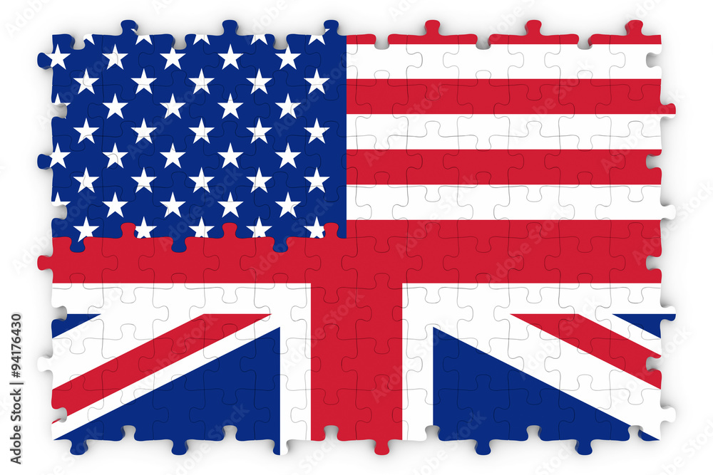 American and British Relations Concept Image - Flags of the United Kingdom and United States of America Jigsaw Puzzle American and British Relations Concept Image - Flags of the United Kingdom and United States of America Jigsaw Puzzle