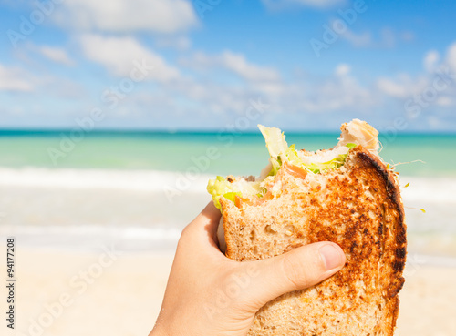 Фотография Healthy lunch on the beach.