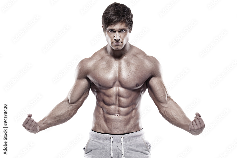 Fototapeta premium Strong Athletic Man showing muscular body
